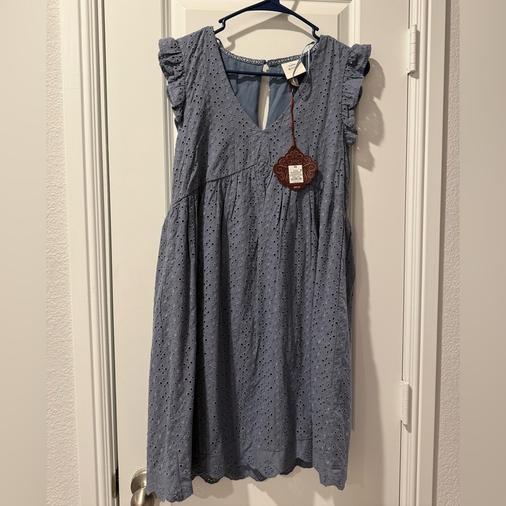 Knox Rose Teal Eyelet Top